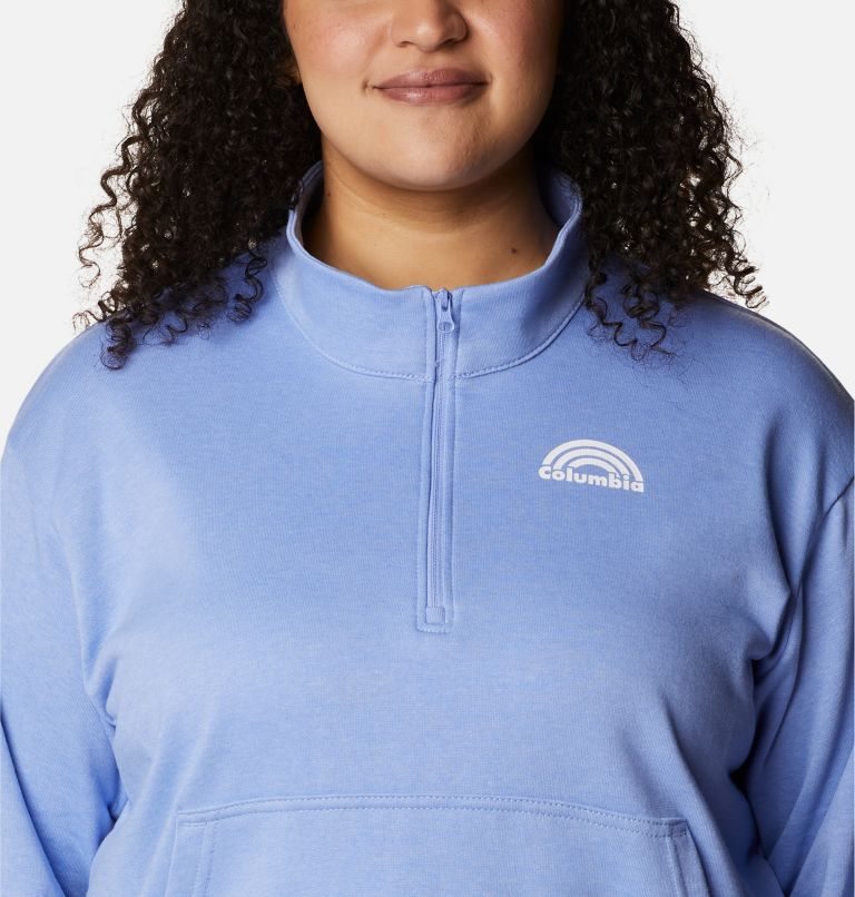 Hanorace Columbia Trek French Terry Half Zip Dama Albastri Deschis | Plus Size HDMS0798A